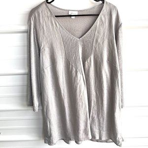 J Jill Love Linen Shirt Dove Gray Womens Xl